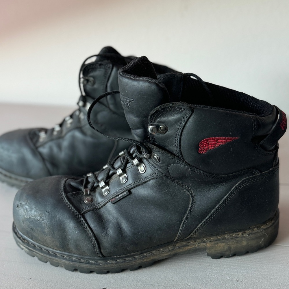 Red Wing 971 Truwelt Waterproof Steel Toe Black Leather Boots Vibram US 12